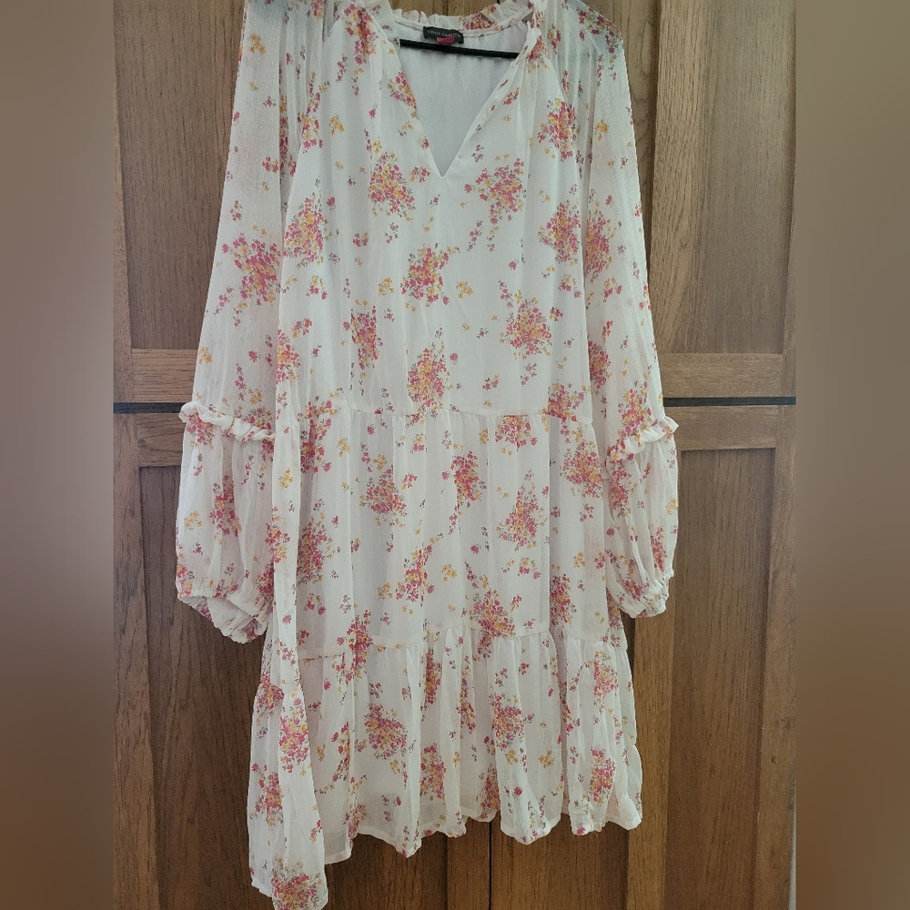 NWT Vince Camuto XXL White Floral Print Dress - Picture 3 of 12
